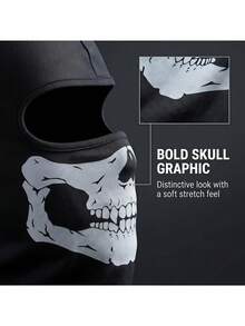 1/2pcs 3D Skull Face Mask, Unisex Full Face Mask For Skiing, Hiking, Cycling, Party And Holiday Costume Fashion Item - A - View 6
