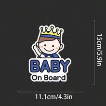 1pc Baby Stroller/Car Window And Bumper Sticker - Waterproof, Cartoon Design, Durable Plastic Material, Easy To Peel And Stick, For Children's Vehicle Protection - Multicolor - View 8