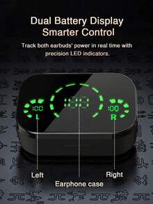 GENAI Auriculares inalámbricos verdaderos con pantalla LED dual. Diseño de metal de moda, vida útil de la batería ultra larga, ajuste cómodo y . - Multicolor - Ver 7