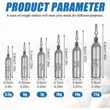 Fishing Weight 10PCS/Lot Sinker Mold 3.5g 5g 7g 10g 14g Tube Bullet Plumb Pendant Metal Jig Sast Sea Tackle Kit Tool - Long Lead - View 2