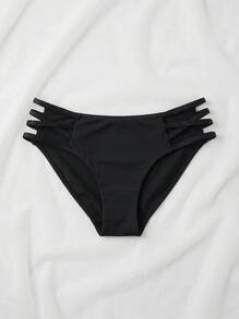 Mystèrelle 1件裝黑色前交叉性感女款內褲 無縫舒適三角內褲 - 黑色 - 查看 5