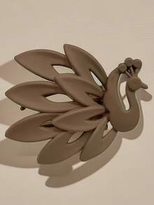1pc Matte Hollow Peacock Hair Clip, Solid Color Exquisite Cartoon Animal Design, Elegant Vintage Non-Slip Hair Accessory For Women With Thick Hair, Daily Updo Styling - Multicolor - View 3
