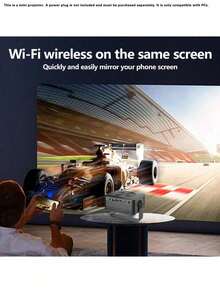 4K 便攜式投影機，WiFi 6 藍牙 5.0 智慧家庭劇院投影機，原生 720P HD 影片投影機，具備自動梯形校正，支援無線螢幕鏡像，相容 iOS Android 手機與電視棒，適用於臥室、客廳、派對 - 黑色 - 查看 3