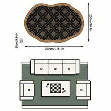 1PC European & American Modern Luxury Classical Geometric Floral Plant Element - Soft Faux Cashmere Area Rug, Bathroom, Kitchen, Entryway, Hallway, Bedside, Living Room, Bedroom, Etc., All-Season Machine Washable Asymmetrical Large Size Floor Mat, Aesthetic Home Decor - Multicolor - View 12