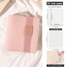Mini PU Leather Dopamine Colorful Contrast Elastic Band Portable Small Card Card Album Pocket Photo Album Photo Book Fresh Cute Card Holder 3-Inch 1-Slot Loose Leaf Idol Card Business Card Storage Album Couple Photo Album Birthday Gift For Friends With Front And Back Covers - 25 Inner Pages - View 14