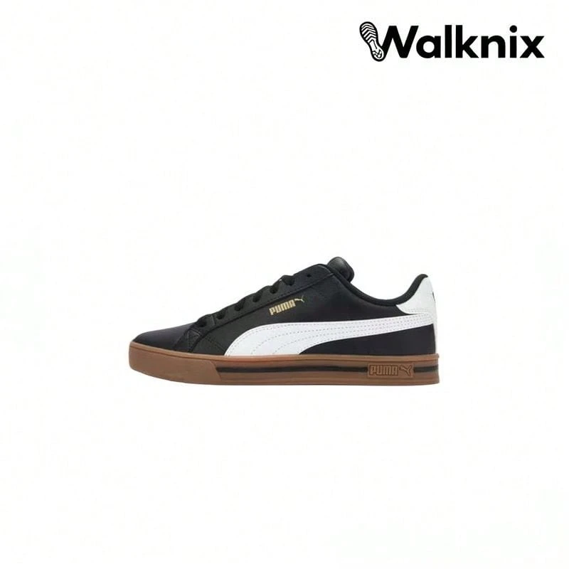 Puma Smash Vulc V3 Synthetic Leather Casual Classic Simple Retro Breathable Low-Top Skate Shoes Black Sneaker Men 380752-23 - 彩色 - 查看 1