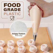 130pcs Cake Decorating Tools, Includes 11-Inch Cake Turntable, 110pcs 9.8-Inch Thickened Piping Bags, 12pcs Piping Tips, Cake Spatula And Other Piping Tools, Suitable For Home Baking, Buttercream DIY - View 8
