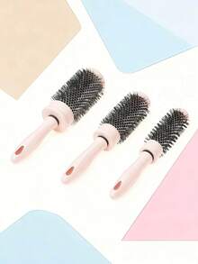 1pc/Pink Round Brush - Hair Styling Comb, Round Curling Roller Aluminum Tube Brush, Bangs Styling Tool, Hair Comb, Air Curling, Suitable For Curly Hair - Styling - Multicolor - View 4