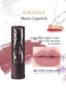 Batom Matte Girlcult S09, Alta Pigmentação, Textura Suave, Acabamento Aveludado, Cor de Longa Duração, Uso Confortável, Fácil de Aplicar, Adequado para Iniciantes, Adequado para Uso Diário de Mulheres, Presente, 3,5g/0,12 Oz - S09 - Visão 2