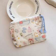Cute Cartoon Print Baby Diaper Storage Bag, Portable Fabric Zipper Pouch, Children's Diaper And Small Item Organizer, Suitable For Small Item Storage, Easy To Carry - Multicolor - View 12