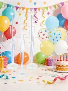 1/7/14/21pcs Balloon Stand Set, Balloon Extension Rod, Adjustable Center Pole Balloon Rack With Base, Suitable For Tabletop And Floor Display, Wedding And Birthday Party Decoration, Celebration Event Party Decoration, Multi-Purpose Event Prop - Multicolor - View 3