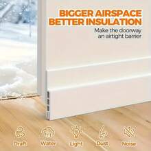 1PC Door Bottom Seal Strip, Door Gap Soundproofing Strip, 39 Inches, Insect And Dust Proof, Blocks Cold Air Leakage, Insect Door Stopper, Noise Reduction, Thickened Silicone, 5cm Wide For Better Sealing, Wear-Resistant And Anti-Aging, Can Be Freely Cut - B-White - View 2