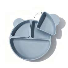 3Pcs Baby Feeding Essentials Set, 4‑Color 3‑In‑1 Silicone Divided Weaning Plate, Anti‑Slip Anti‑Tipping | For 6M+| Halloween & Christmas Holiday Gift - Multicolor - View 11