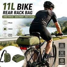 Waterproof Bike Rear Rack Bag, Multi-Functional Bicycle Trunk Pannier Bag With Rain Cover, Reflective Cycling Luggage Carrier, Convertible Backpack Shoulder Bag For Commuting, Travel, Outdoor Cycling - Multicolor - View 3