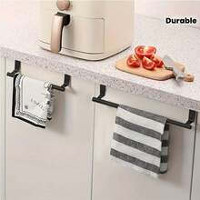 Giá treo khăn cửa không cần khoan bằng thép không gỉ, móc treo cửa tủ/tường tiết kiệm không gian, phù hợp cho phòng tắm và bếp, đồ dùng lưu trữ sắp xếp trong nhà - Nhiều màu - Xem 2