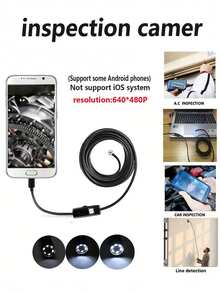 5M Android Endoscope Camera With 6 LED Lights,7mm Lens USB-Powered Soft Cable,For Smartphones/ Computer Lets, OTG Required - Adjustable Height For Home, HVAC, Plumbing, Automotive Inspection Heavy-Duty Industrial Endoscope Camera, Endoscope For Phone - E310 - View 4