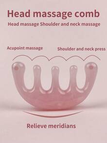 1pc Portable Resin Massage Comb Beauty Tool, 5-Tooth Design, Suitable For Head Massage, Neck Gua Sha, Beauty Skincare Product, SPA Self-Care Skincare Tool, Facial Care Beauty - Multicolor - View 2