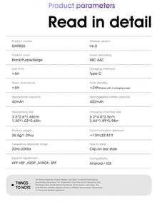 Auriculares Bluetooth TWS Acer OHR825 Originales y Auténticos con Clip de Oreja Abierta, 24H de Reproducción, V6.0 de Baja Latencia, Cancelación de Ruido ENC en Llamadas, Sonido HiFi, Ajuste , Carga Rápida Tipo-C - Ver 10