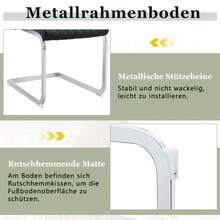 [Set Of 2] Black Diamond Pattern Dining Chair: High Back And Comfortable Seat Cushion, Silver Metal Frame Non-Slip And Robuste, Suitable For Restaurants Etc, 43 X 63 X 100 Cm - Black - View 6