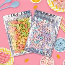 100pcs Holographic Self-Sealing Bags, Laser Holographic Reusable Sealable OPP Bags, Jewelry Retail Bags, Gift Packaging Bags, Christmas - J-Multicolor - View 3