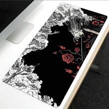 1 Pc Cool Black Angel Fairy Mouse Pad, Table Rubber Desktop Mat, Anti-Slip Durable Pc Accessories, For Laptop Study & Office Keyboard Desk Mat, Non-Slip Laptop Keyboard Mat Office Game Personalized Mouse Mat For Work - View 4