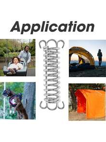 1pc Awning Fixing Clip + 2pcs Iron Buckles, Hammock Hanging Spring Hook, Tent Rope Tension Spring Hook, Camping Hanging Hook, Heavy-Duty Metal Hammock Spring Snap Clip For Tent Outdoor Camping Hanging Anti-Rust Heavy Load Spring Snap Hooks, Outdoor Camping Hammock Tent Connection Hanging Clip - Multicolor - View 3