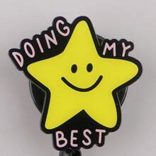 1pc Retractable Badge Reel "You're Awesome, Darling" - Acrylic Material, Suitable For Nurses, Employees, Doctors | Fun Badge Design | Durable Badge Clip, 2D Flat Style - Multicolor - View 8