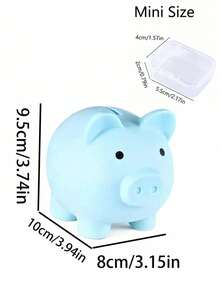 Creative Mini Piggy Bank, Fun & Charming Cute Design, Shatterproof Coin Box, Secret Storage Box, Coin Savings Jar, Unisex, Cartoon Adorable Piggy Bank, For Bedroom & School, Birthday & Holiday Gift - Multicolor - View 10
