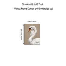 1pc Vintage Swan Canvas Wall Art Funny Animal Portrait Print Wearing Headscarf & Pearl Necklace Quirky Bird Poster Cottagecore Wall Decor For Living Room Bedroom Unframed Or Framed/Wooden Hanging - Pattern - View 17