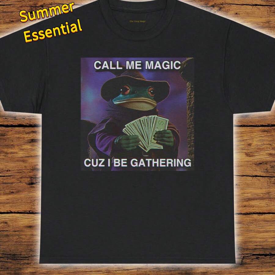 Call Me A Magician, Because I've Been Collecting Magic| Frog Mage T-Shirt| Interesting Wizard Game Player Gift - Black - View 1