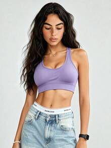 Runway Rest 3pcs/Set Women Criss-Cross Strap Sports Bras, Backless Yoga Fitness Workout Tank Tops Bustier Bras - Multicolor - View 3