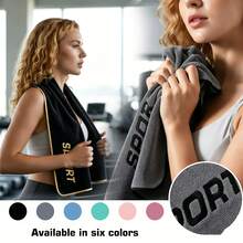 Quick-Dry Sports Towel, Absorbent Fitness Towel, Black & Gold Sports Style Towel, Beach Towel (Neck Towel), Club Towel, Hook Design, Machine Washable, Suitable For Women's Fitness, Yoga, Pilates, Tennis, Running, Swimming, Travel, Sports Sweat Wiping, Gym, Running, Outdoor Activities, - Multicolor - View 3
