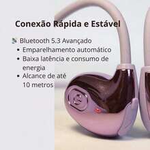 Fone de Ouvido Esportivo Bluetooth 5.3 Condução Óssea Dobrável para Academia e Corrida Diversos Modelos e Cores - Preto - Visão 8