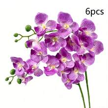 1/6pcs Artificial Orchid Flowers, Large Vivid Phalaenopsis Orchid Flower Stems, Classic Style Artificial Orchid Branches, Decorative Silk Phalaenopsis Flowers, Ideal For Home Decor, Weddings, Halloween And Thanksgiving - Phalaenopsis Orchid - View 35