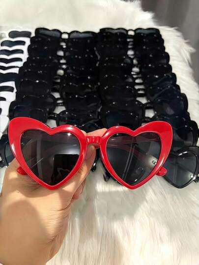 13/23/43pcs Heart-Shaped Party Glasses, Retro Heart , Women's Wedding Party Single Glasses, Party Decorations, Bridal Accessories
