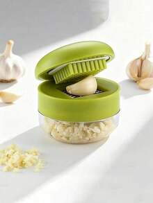 1pc Mini Portable Garlic Press, Multi-Functional Garlic & Vegetable Chopper, Easy To Clean Manual Vegetable Cutter, Durable Plastic Kitchen Gadget; Kitchen Accessories, Kitchen Utensils, Kitchen Supplies, Suitable For Daily Kitchen Use, Food Preparation, Camping, Home Cooking, Outdoor Picnic, Party Meal Prep, Can Be Used As Kitchen Decor, Autumn Decoration, Autumn Home Decor Accent, Perfect Gift For Kitchen Enthusiasts And Moms, Ideal Holiday Essential - Multicolor - View 4