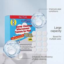 JUE-FISH Pipe Cleaning Effervescent Tablets Toilet Toilet Bowl Kitchen Sink Dissolve Grease Clean Fresh - Solid State - View 4