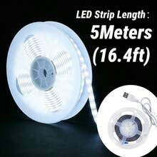 شريط إضاءة LED أبيض بارد/أبيض دافئ 1-5 متر، شريط إضاءة LED يعمل بالطاقة USB - إضاءة قابلة للقطع ذاتية اللصق 5 فولت، مناسبة لإضاءة خلفية التلفزيون. مثالية لإضاءة خلفية التلفزيون والديكور الداخلي. تتميز بأداء مستقر وإضاءة عالية السطوع لتحسين مساحتك. - متعدد الألوان - مشاهدة 8
