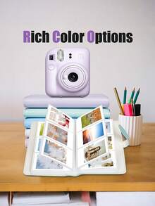 1Pc Mini 108 Pockets 3-Inch Photo Album,Photo Storage Album For Collecting Family Photos And Anniversary Photos,Etc.,Camera Not Included,Small Cards Collection Book For Star Cards,Business Cards,Train Tickets,Flashcards,Memory Cards,And ID Cards - Multicolored - View 5