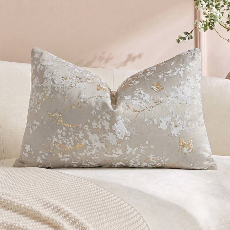 1 cái/2 cái vỏ gối hình chữ nhật họa tiết hoa bướm vintage bằng vải chenille tự nhiên, mềm mại sang trọng, tông màu trung tính, phù hợp cho phòng khách và phòng ngủ - Màu be - Xem 7