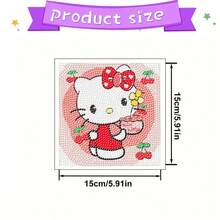Sanrio Cartoon Diamond Art Kit, Hello Kitty Kuromi Cinnamoroll Shaped Diamond Mosaic, Rhinestone Art Picture, Diamond Art Craft, Home Decor, Gift (Unframed) - Multicolor - View 3