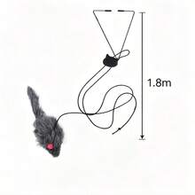 Door Hanging Cat Toy, Interactive Hanging Plush Mouse Teaser Toy For Cat Self‑Play - Grey - View 2