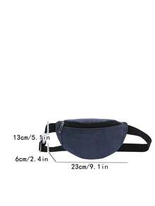 Corduroy Crossbody Small Bag, Solid Color Minimalist Versatile Crescent Waist Bag, Casual Chest Bag - A - View 3