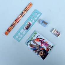 1 set Perlengkapan Belajar Kartun Set Kotak Hadiah Perlengkapan Sekolah Siswa Penghapus Rautan Pensil Buku Catatan Hadiah Ulang Tahun yang Menyenangkan - MultiWarna - View 5