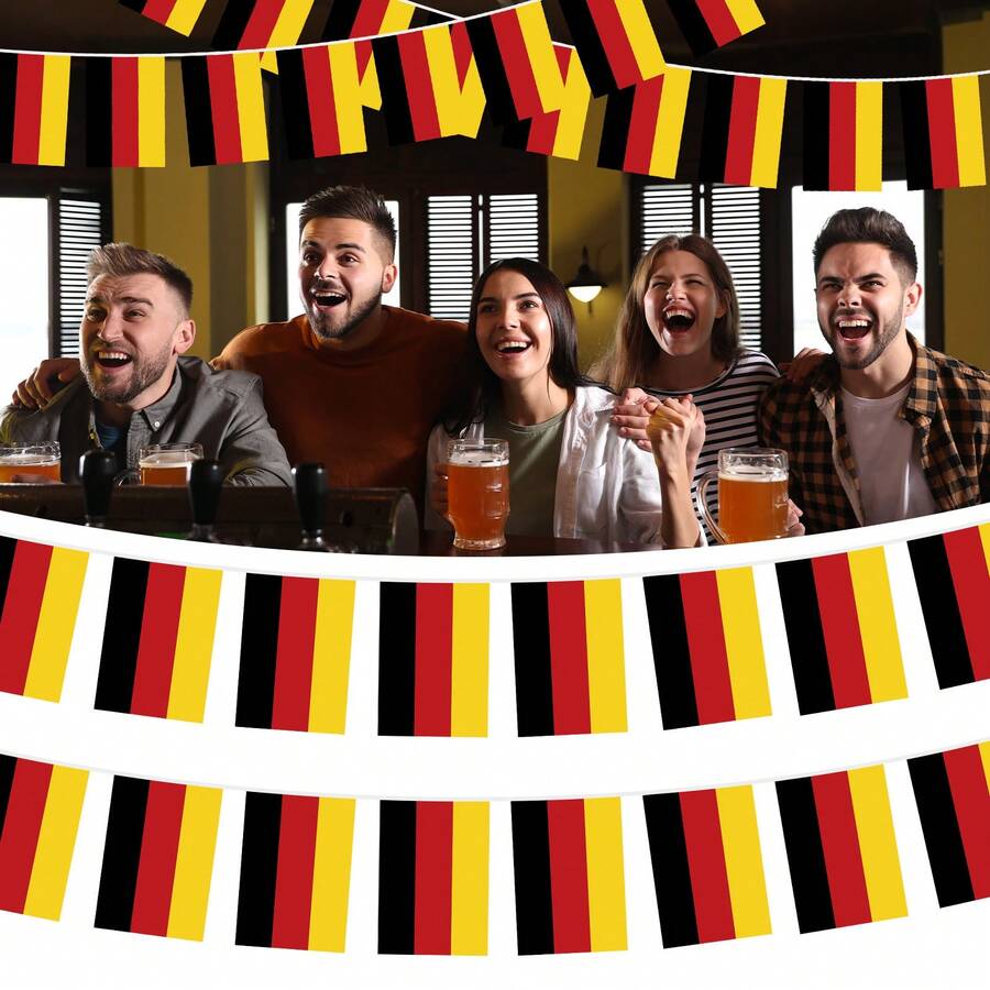 APODESS Deutschland Fahnenkette - 2x 10 Meter Party-Dekoration (30 Flaggen pro Kette) - A - Übersicht 1
