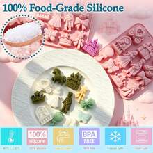 Fairy Tale Princess Silicone Mold 3D Castle Prince Princess Chocolate Mold 12-Cavity Prince Bowknot Crown Ice Cube Mold, Suitable For Candy Fondant Cake Decoration DIY Handmade Soap Candle Crafts - View 6