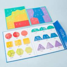 Children's Magnetic Book Equal Division Geometric Shape Cognition Puzzle, Kindergarten And Elementary School Math Learning Teaching Aid - Magnetic Book . Equal-sized Shapes - View 6