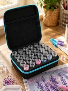 Portable Multi-Compartment Diamond Painting Storage Set, Includes 60/30-Grid Jewelry Bead Storage Box, Suitable For DIY Diamond Painting, Beading, Sequins And Accessories, Compact Tool Box, Ideal For Hobbyists And Professionals - Sets - View 1