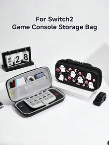 Cailai, Halloween Bat & Little Ghost Pattern Switch Console Protective Case, Compatible With Switch OLED And Switch Console, Made Of Soft TPU Material, No Disassembly Required, Anti-Drop & Anti-Dust, Ideal Gift Compatible With Switch Gamers, Elegant & Cute Switch Console Protective Case. - View 2