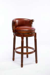 360 Degree Swivel Bar Height Chair With Backs For Home Kitchen Counter, Morden Chair Barstools, 54.8 X 54.8 X 96 Cm - 棕色 - 查看 11